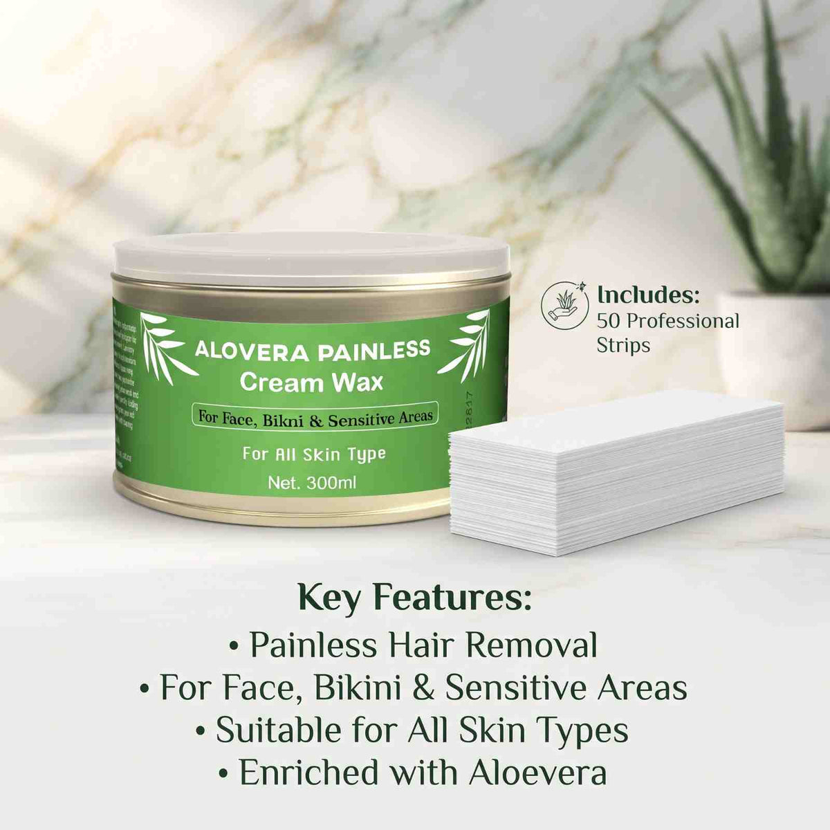 Alovera Creamy Painless Wax 300ml