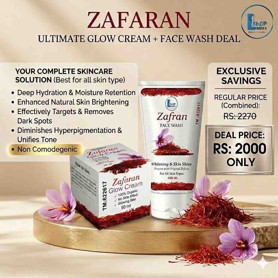 Zafran Face Glow Cream + Zafran Face Wash (Combo Deal)