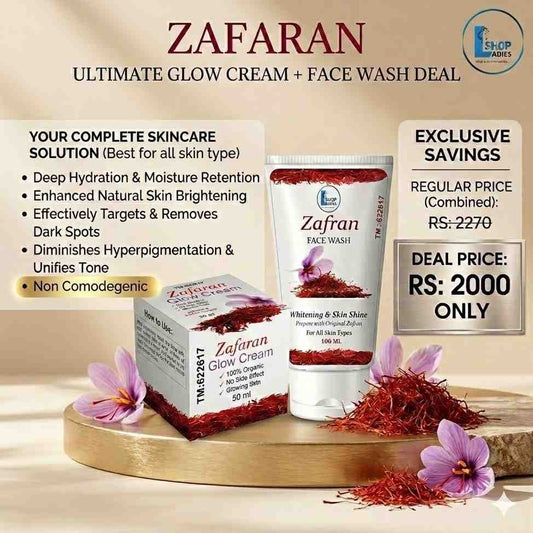 Zafran Face Glow Cream + Zafran Face Wash (Combo Deal)