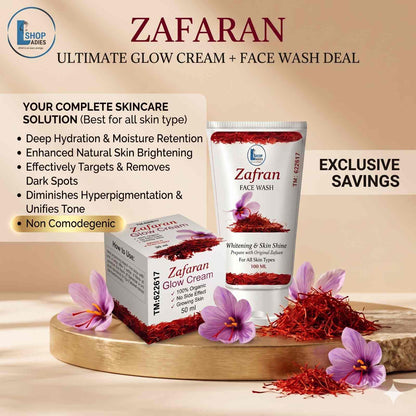 Zafran Face Glow Cream + Zafran Face Wash (Combo Deal)